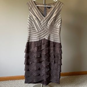 Adrianna Papel evening dress. Size 12. Taupe.